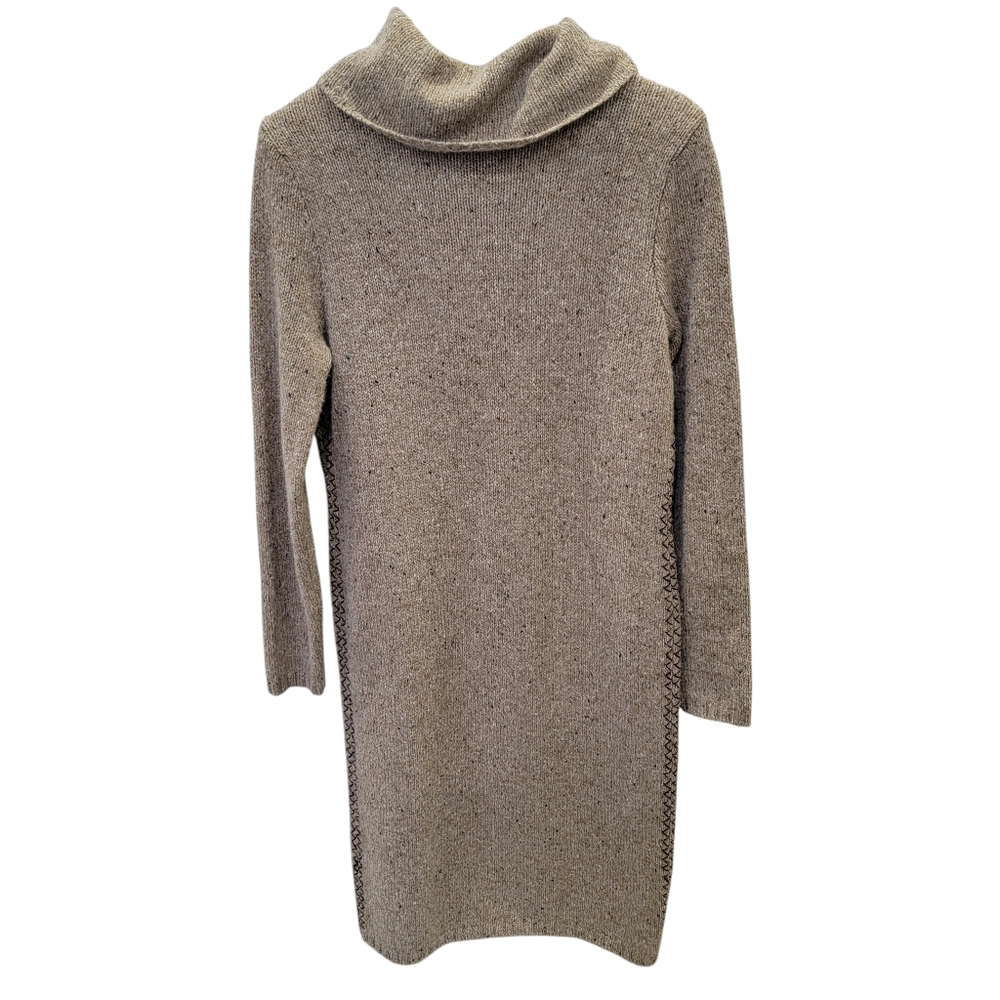 Lauren Ralph Lauren Knit Sweater Dress Brown Donegal Tweed Wool Blend Women’s L - Picture 16 of 17